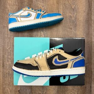 Jordan Sneakers in Black, Blue, and Tan
